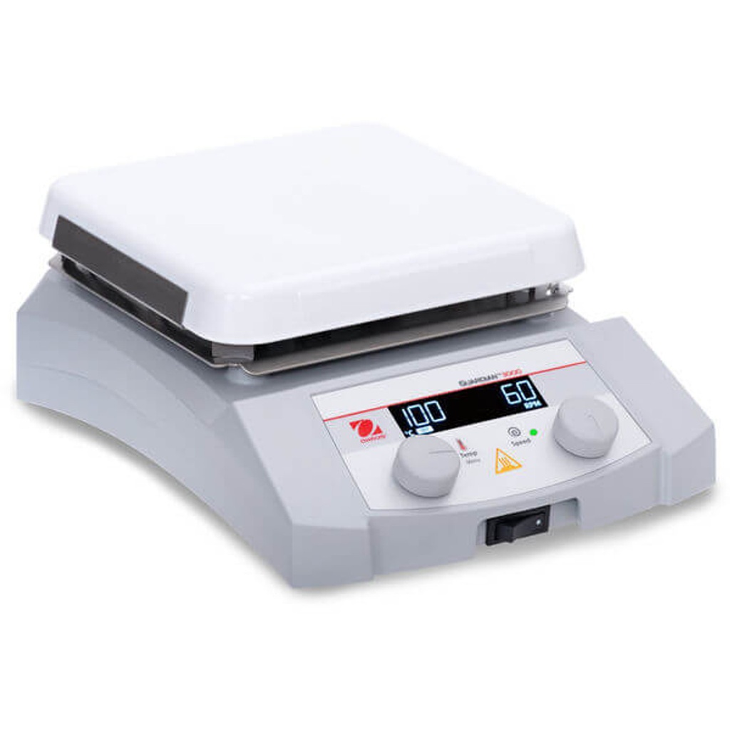 Guardian Digital Hotplate Magnetic With 7 Inch White Ceramic Surface and 500C Top Temperature, 1600 rpm Top Speed, and 15 Liter Stir Capacity, 115V